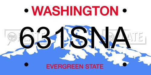 631SNA Washington License Plate