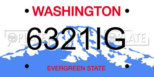 6321IG Washington License Plate