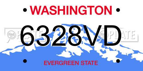 6328VD Washington License Plate