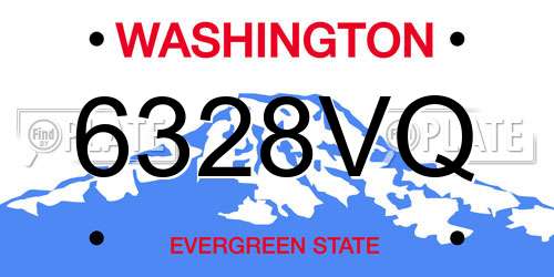 6328VQ Washington License Plate