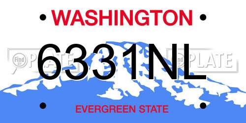 6331NL Washington License Plate