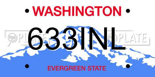 633INL Washington License Plate