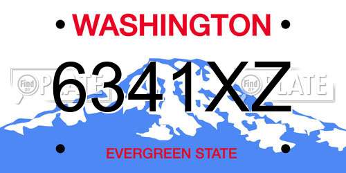 6341XZ Washington License Plate