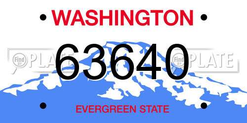 63640 Washington License Plate