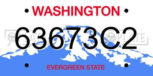 63673C2 Washington License Plate