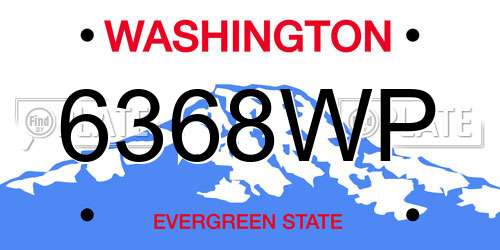 6368WP Washington License Plate