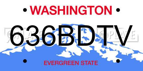 636BDTV Washington License Plate
