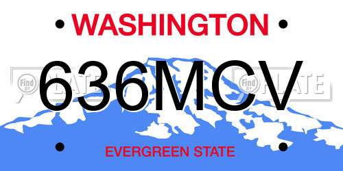 636MCV Washington License Plate