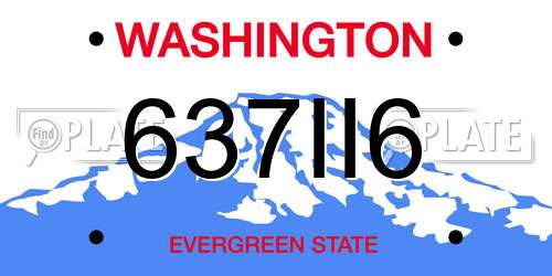 637II6 Washington License Plate