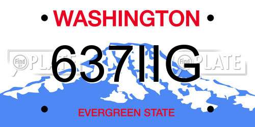 637IIG Washington License Plate