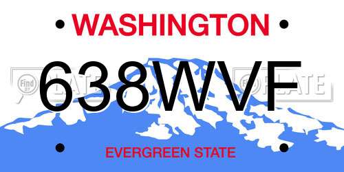 638WVF Washington License Plate