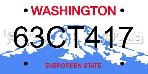 63CT417 Washington License Plate