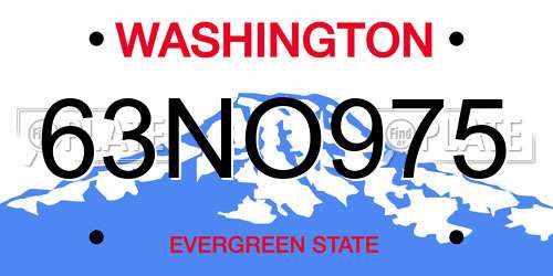 63NO975 Washington License Plate