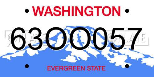 63OO057 Washington License Plate