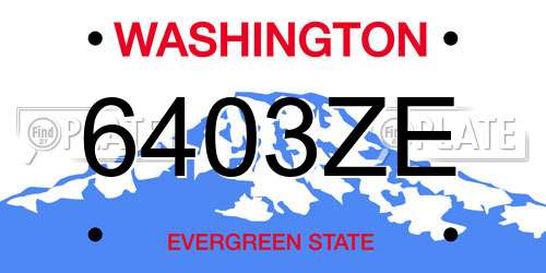 6403ZE Washington License Plate