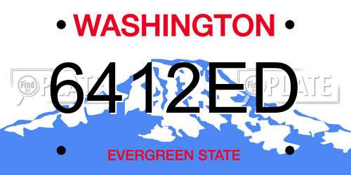 6412ED Washington License Plate