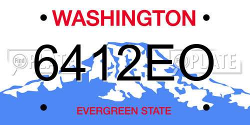 6412EO Washington License Plate