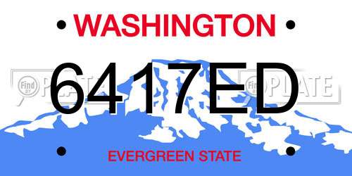 6417ED Washington License Plate