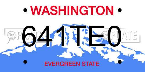 641TE0 Washington License Plate