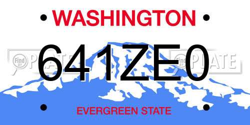 641ZE0 Washington License Plate