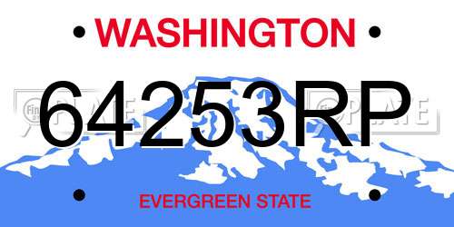 64253RP Washington License Plate