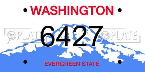 6427 Washington License Plate