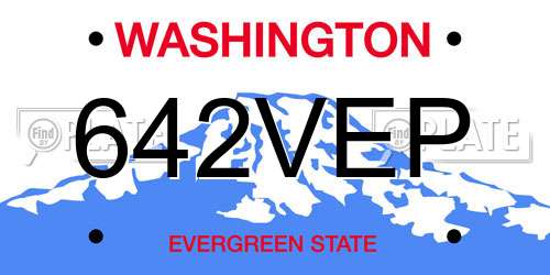 642VEP Washington License Plate
