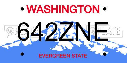 642ZNE Washington License Plate