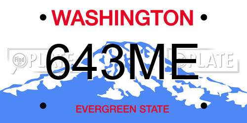 643ME Washington License Plate