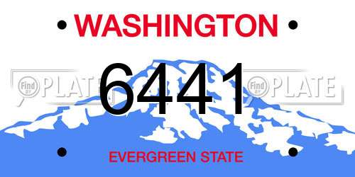6441 Washington License Plate