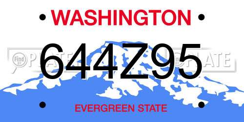 644Z95 Washington License Plate