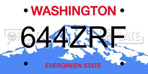 644ZRF Washington License Plate