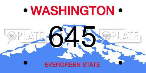 645 Washington License Plate