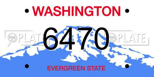 6470 Washington License Plate
