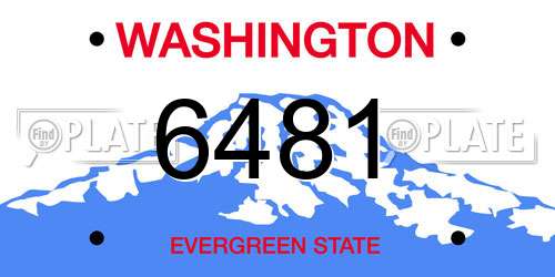6481 Washington License Plate