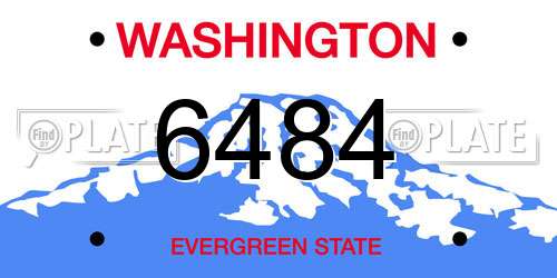 6484 Washington License Plate
