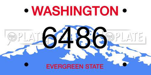 6486 Washington License Plate