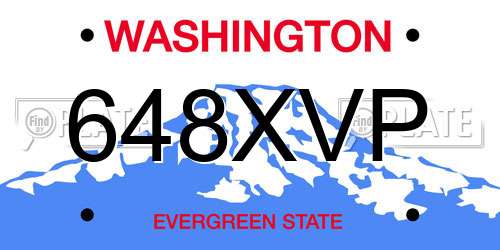 648XVP Washington License Plate