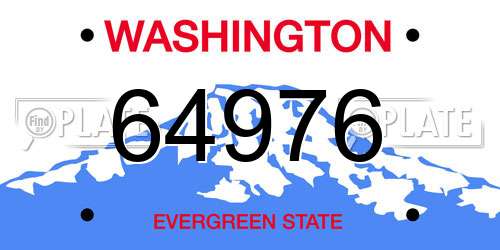 64976 Washington License Plate
