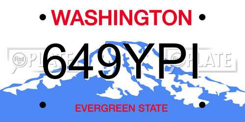 649YPI Washington License Plate