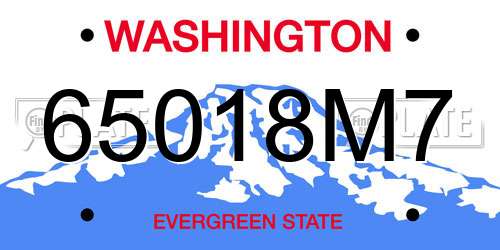 65018M7 Washington License Plate