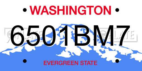 6501BM7 Washington License Plate