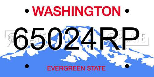 65024RP Washington License Plate