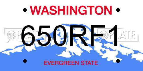 650RF1 Washington License Plate