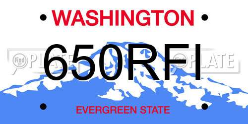 650RFI Washington License Plate