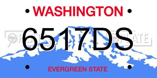 6517DS Washington License Plate