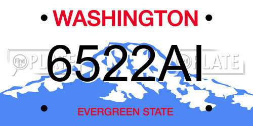 6522AI Washington License Plate
