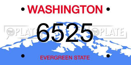 6525 Washington License Plate