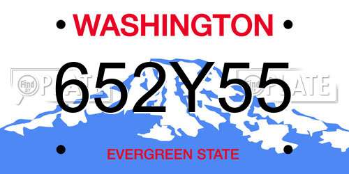 652Y55 Washington License Plate