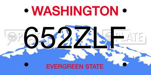 652ZLF Washington License Plate